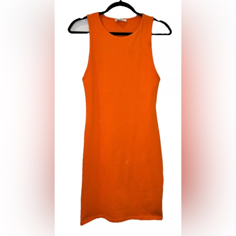 Zara Bright Orange Sleeveless Tank Dress